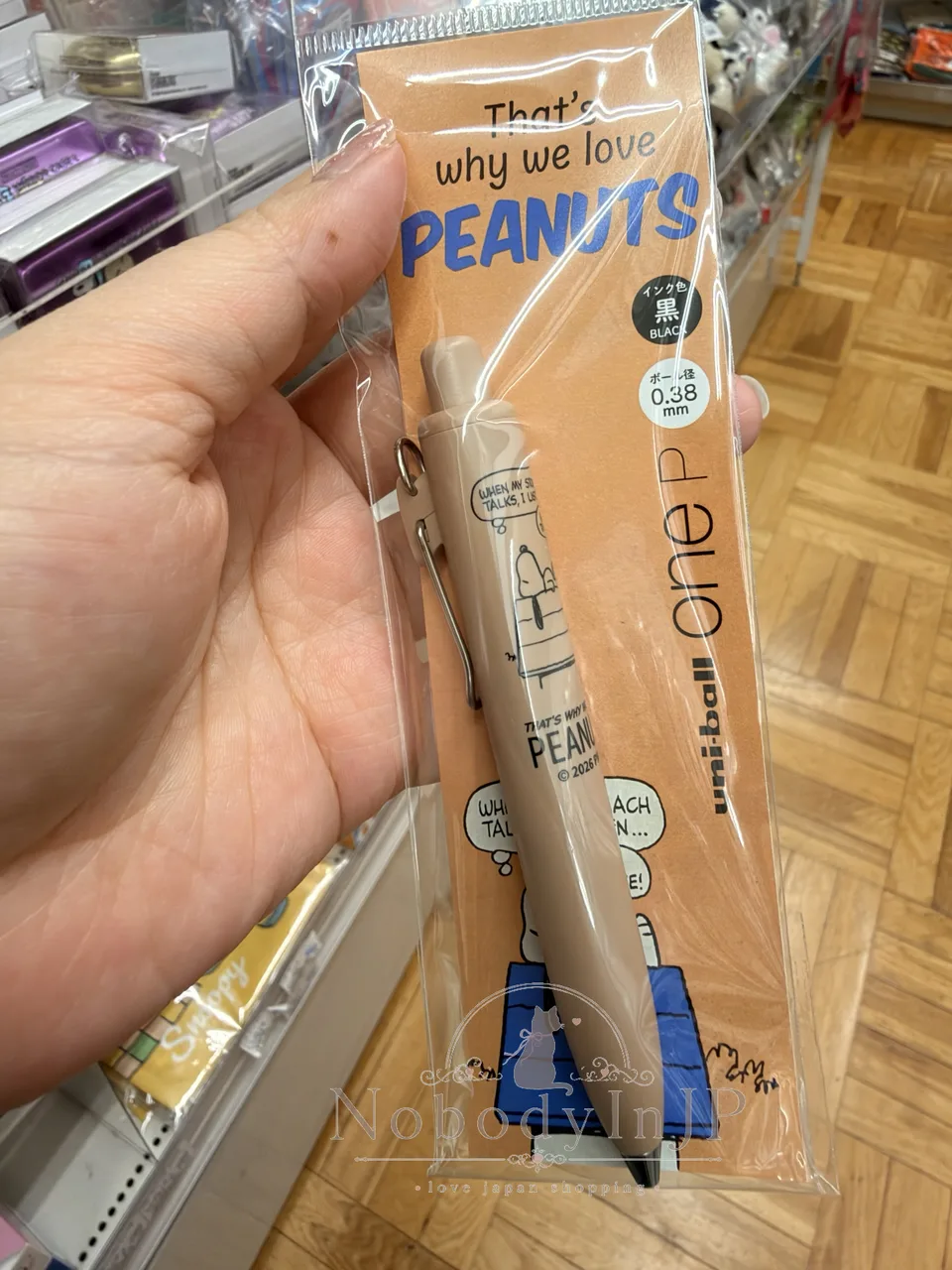 PEANUTS史努比 Uni-ball One黑芯0.38mm胖胖原子筆 特價