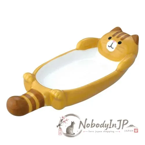 DECOLE可愛貓咪筷架陶瓷小皿 特價
