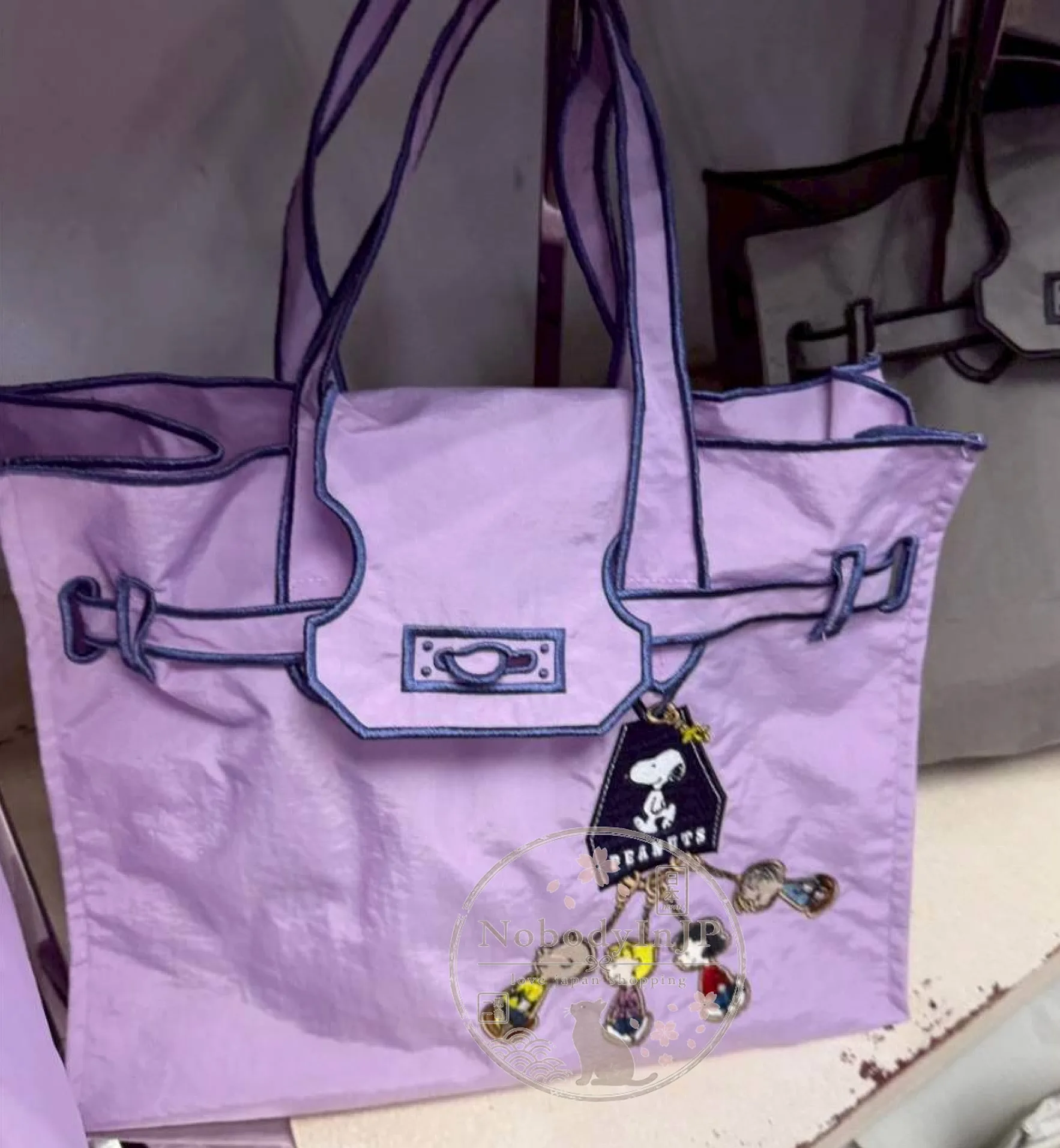 LACOUSETTEx史努比平價愛馬仕風格刺繡購物袋