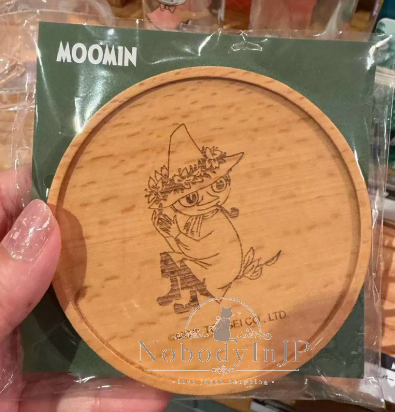 Moomin嚕嚕米天然木杯墊