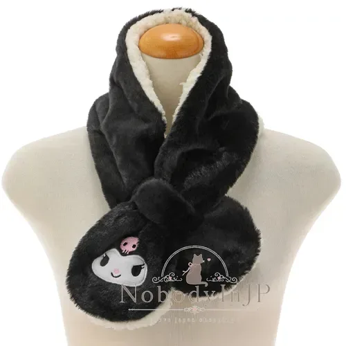 Sanrio 五官刺繡QQ毛圍巾 特價
