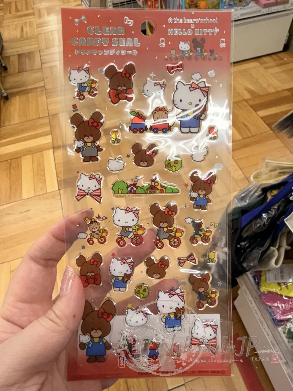 Sanrio Kitty x 小熊學校聯名透明水晶貼紙 特價