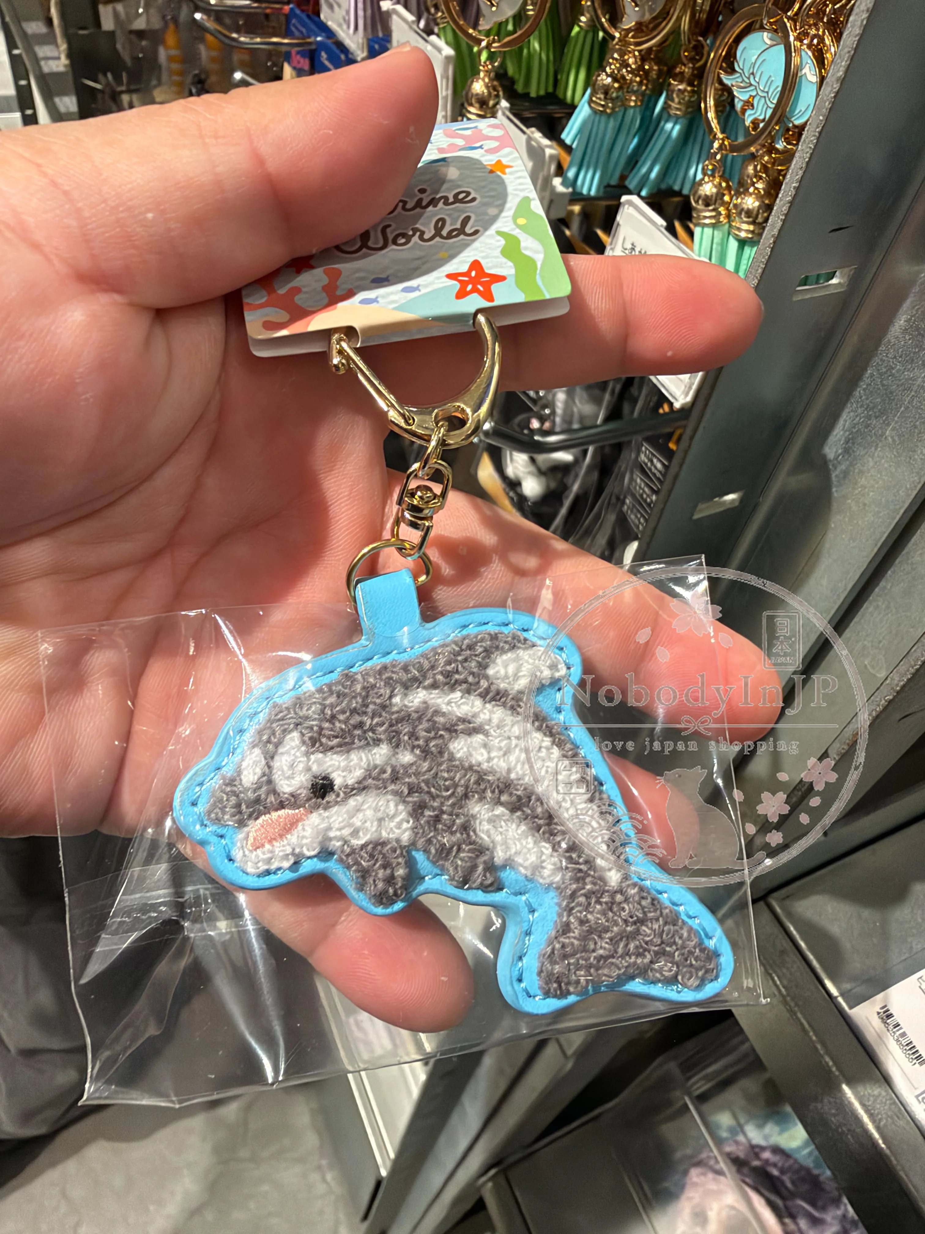 旅する水族館限定展海の中道刺繡合皮吊飾
