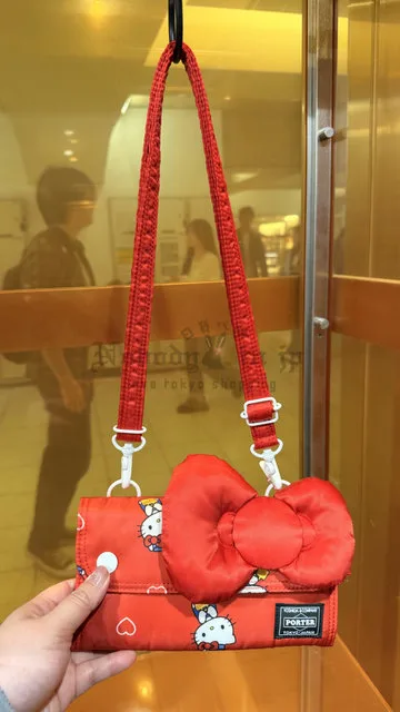 數量限定PORTER x HELLO KITTY聯名蝴蝶結2way長夾斜背包