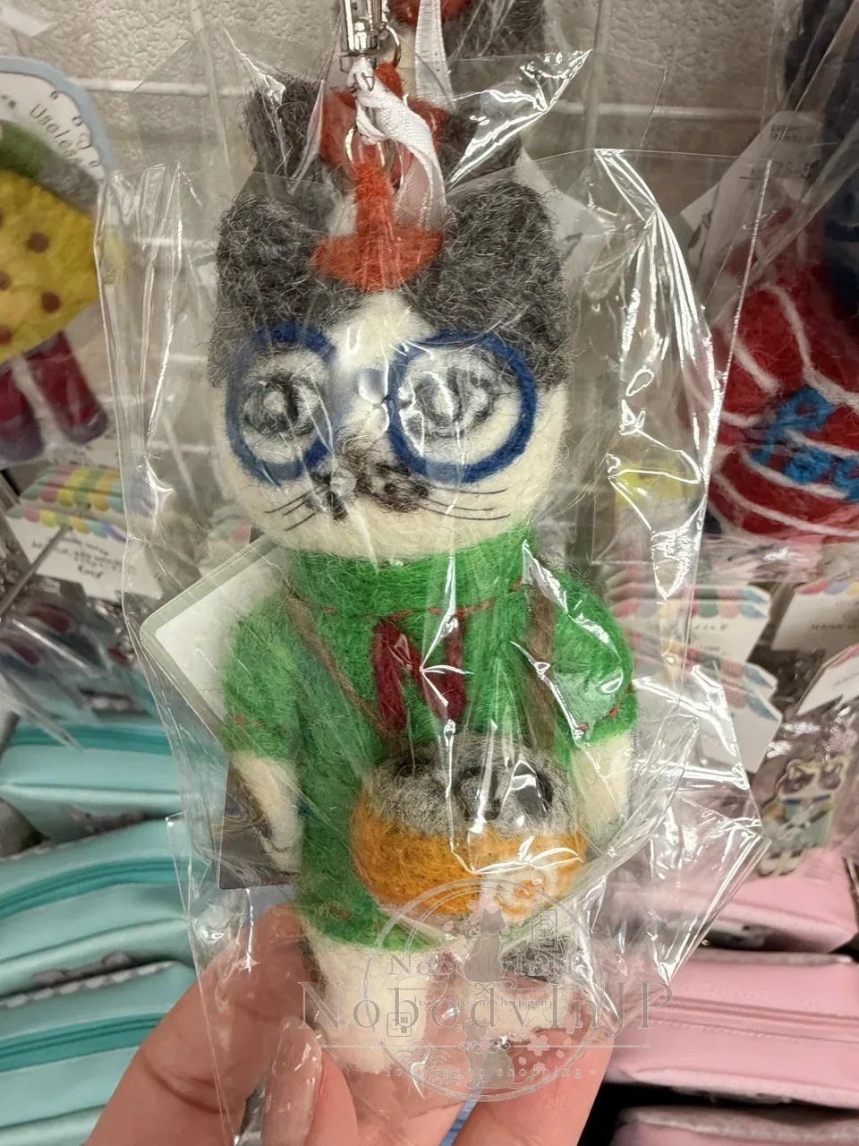 Kusuguru眼鏡貓羊毛氈吊飾 特價