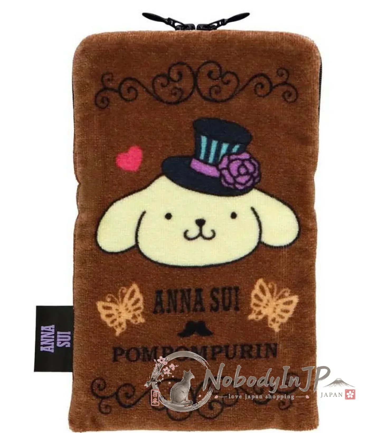 Sanrio x ANNA SUI聯名布丁狗系列毛巾拉錬袋